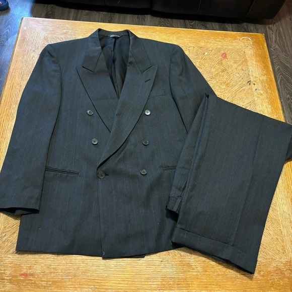 Vintage 2 Piece Suit By Pierre Cardin 100% Virgin Wool PC Sz 48 38 US 30x28 Pant - Picture 1 of 16